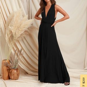 Lulu’s Tricks of the Trade Maxi Dress- Black - NWT